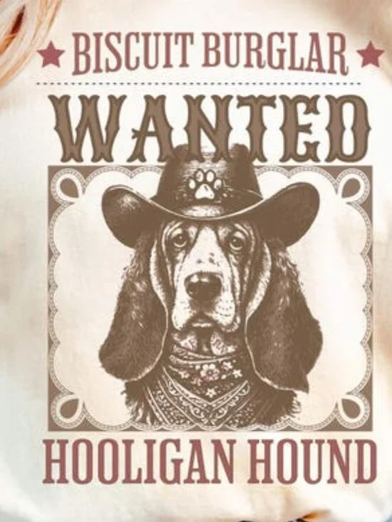 Western Basset Hound T Shirt, Basset Hound Gift, Funny Dog Shirt - Picture 2 of 3